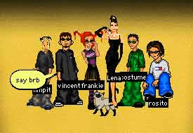 Cartoon avatars in a group.