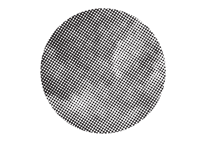 A circle of black and white dots.