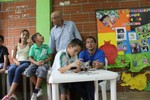 A man with children.