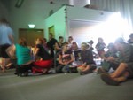 A roomful of people.